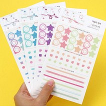 TTW4DFD6C 데일리 디자인 예쁜 나만의만들기 아동미술학원 글씨 셀프 스티커 그래픽 캐릭터 데코 관리 다이어리 플래너 글자제작 그림 카드 꾸미기 스케줄 종류 주문 일정 일러스트 문구 보호, 2.두근두근바다별