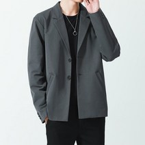 Tagi.남자 캐주얼 싱글 블레이저 오버핏 정장 자켓 봄가을 코트
