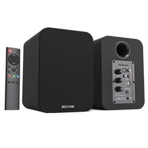 서브 우퍼 사운드 바 HiFi 스피커 80W 블루투스 붐박스 나무 책장 2.0 홈 시어터 시스템 PC tv용 저음 효과, CHINA_Black