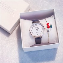 여학생손목시계 대학 입시 전용 여성 무드 심플 중학교 트렌드 방수 스윗 학원 2295237436, 블랙 있음 (증정 스윗 케이스 _앵두