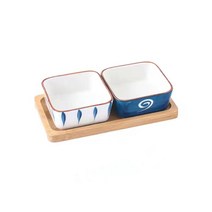BLOWFISH FUGU 일본식 도자기 분격 과일쟁반/반찬그릇/반찬 그릇 6칸 도자기+랜덤 사은품, 2개