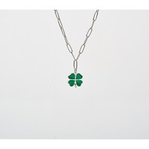 [핸드메이드] 네잎클로버 써지컬 팬던트 목걸이