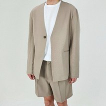 여름 노카라 린넨 블레이저 자켓 정장 마이 / 검 연베 진베 크림