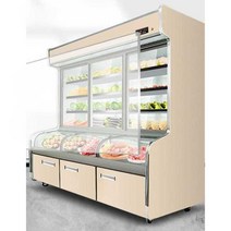 야채 과일 냉장고 쇼케이스 오픈 진열대 업소용 셀프, 2.0m 3온도 3실 럭셔리 합판모델