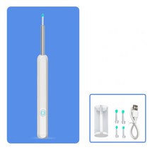 귀 내시경 NE3 클리너 스마트 비주얼 고정밀 왁스 제거 도구 카메라 LED 조명 무선 검이경 청소 관리, [01] white, white