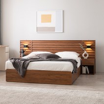 오브제 호텔형 수납침대 침대 프레임 K, 티크