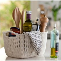 라탄바구니 이케아 다이소 라탄 수납바구니, 중, 그레이, 1개