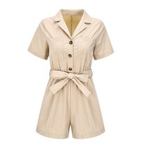 점프수트 점프슈트 jumpsuit 여성 캐주얼 솔리드 오버올 Office 레이디 우아한 레이스 업 벨트 점프 슈트