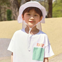 유아용 아동용 메쉬원단 플랩캡 야외활동 현장학습 물놀이 모자 Soft flap cap