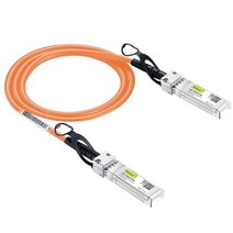 [화이트] 컬러 10G SFP+ DAC 케이블 - 시스코 SFP-H10GB-CU5M 유비퀴티 유니파이 디링크 슈퍼마이크로 넷기어 미크로틱 포티넷용 트위낵스 SFP 케이블, Orange, 0.5m