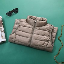 경량패딩새로운 여성 민소매 울트라 라이트 다운 조끼 슬림 재킷 소녀 Gilet 경량 방풍