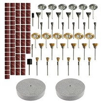 ranoff 2pcs 버핑 휠 98pcs 황동 강철 와이어 브러시 스테인레스 스틸 구리 알루미늄 금속 대리석 가구 연마에 적합
