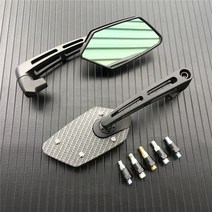 오토바이 거울 스쿠터 전자 자전거 백미러 일렉트로 모바일 뒷면 볼록 거울 8mm 10mm 블랙 카본 블루 레드, 05 carbon