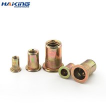 10-50x m3 m4 m5 m6 m8 m10 m12 아연 도금 탄소강 널링 너트 리브넛 플랫 헤드 나사 리벳 인서트 너트 캡 리벳 너트, m4(20개)