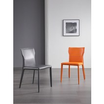 고급 식탁의자 엔틱 프렌치 유럽풍 의자 이탈리아 스타일 홈 안장 가죽 다이닝 체어 심플 모던 네트 레드 북유럽 디자이너 등받이 레스토랑 스툴, [01] 주황색