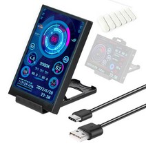 3.5 인치 IPS 듀얼 USB c타입 LCD 모니터 CPU GPU RAM HDD DIY 보조 화면 디스플레이 자유롭게 AIDA64 PC 미니 ITX 케이스, 01 Combo 1