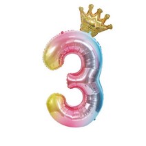 돌잔치 셀프 생일파티 대형 레인보우 숫자 풍선 3