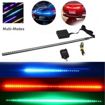 56CM 7 색 RGB 147 모드 스트로브 스캐너 스트립 무선 원격 제어 슈퍼 밝은 12V 5050 48 LED 나이트 라이더 경고등