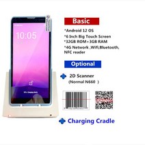 PDA 스캐너 안드로이드 12 와이파이 블루투스 NFC RFID 바코드 6 