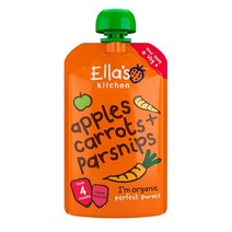 영국 직배송 사과 당근 파아스닙 퓨레 120g 7팩 Ellas Kitchen Apples Carrots Parsnips from 4 Months