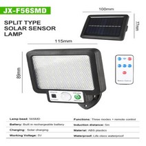 태양광 태양열 정원등 가로등 야외 LED 분할 벽 3 가지 모드 모션 발전 정원 파티오 차, 1.56SMD - 1PC