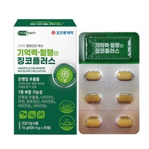징코 은행잎추출물 플러스 ginko plus 플라보놀배당체 기억력 혈행 개선에 도움 식약처인증 건강기능식품, 1개, 30정
