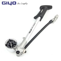 GIYO GS-02D 포크 리어 서스펜션 사이클링 용 고압 에어 쇼크 펌프 미니 호스 에어 인플레이터 슈레이더 자전거 포크 179mm, 은