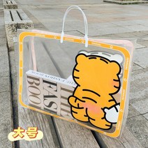 쇼핑백 투명 pvc 포장 핸드백 러블리 타이거 선물 가방 의류 업소용 외출 패션 pp쇼핑백 제작 가능, 03 빅사이즈1개42*33*12CM