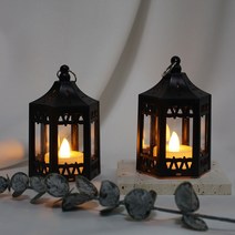 초랜턴 인테리어 소품 미니양초 초롱불 캔들워머 검정