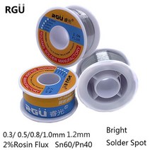 나전선 유연납 봉납 바납 인두납 실납 50100g 0.30.50.811.2mm 플럭스 2.0% 45FT 주석 납 와이어 용융 로진 코어 솔더링 롤 깨끗한 BGA 용접 없음, 10g0.8mm2pcs, 2개