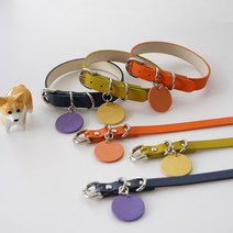 아미펫 자체제작 가죽 목줄 강아지 고양이 diy 펜던트, 오렌지