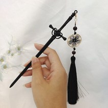 중국 비녀 머리망 명품 헤어 핀 한복 악세사리 새로운 스타일 펑크 소드 술 머리 고풍 스타일 스틱 여성용 스타일 접시 액세서리 유행