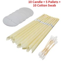 이어캔들 테라피 귀청소 10pcs 귀 양초 귀 왁스 깨끗한 제거 천연 밀랍 프로 폴리스 인디애나 요법 향기 캔들링 콘 캔들 이완, 보여진 바와 같이
