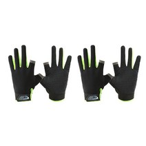 오마이남친 스마트폰 터치 오토바이 장갑, 블랙/형광 2개 세트