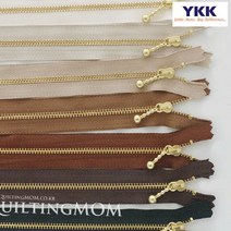 퀼팅맘 고급 YKK지퍼 골드 지퍼, 아이보리 25cm, 1개