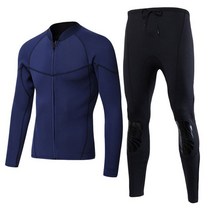 다이빙 수트 슈트 겨울바다 3mm 슈퍼 쿨 남성 여성 네오프렌 서핑 재킷 따뜻하고 썬, s, 딥 블루 세트
