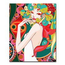DIY 캔버스페인팅 명화그리기 액자 그림 세트 유화 -인물 40x50, F32_패션레이디