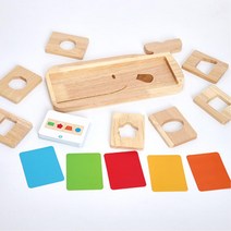 3세 유아용 컬러매칭 카드 고래 모양맞추기 1인 게임 베이비퍼즐 애기선물