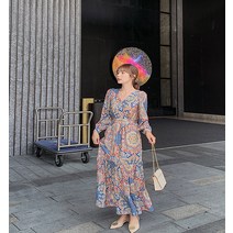드레스허그 페이즐 에스닉 롱 원피스