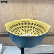 DFMEI 이중 타원형 체 6781 가정용 주방 물빠짐 바구니 과일바구니 플라스틱 바구니 물빠짐 체, 네이비295x265x122CM