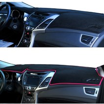 더나우 더뉴 아반떼AD 스포츠 MD HD 벨루아 논슬립 대쉬보드커버, 더뉴아반떼AD/스포츠(18년~/센터스피커무), 라인색상/블랙, 현대