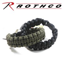 ROTHCO 로스코 [안전발전소] PARACORD BRACELET 파라코드 팔찌 캠핑 등산 레저 스포츠 아웃도어 서바이벌 스포츠팔찌 밧줄 로프, 8인치 빨강검정