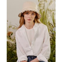 22FW [DAKS HAT][LINEN]닥스 아이보리 체크배색 코튼 린넨혼방 버킷햇 DBHE2F123I2