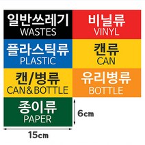 온더바이 대형 쓰레기통 가정용 업소용 재활용 휴지통 대용량 분리수거함, 분리수거 스티커(캔류), 1개