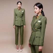 오피스룩 승무원룩 여성 가을 겨울 정상 투피스 세트