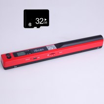 북 스캐너 책 문서 리더기 비파괴스캐너 iscan 900dpi 휴대용 핸드헬드 이미지 a4 펜 usb2.0 32g 카드 지원 jpg pdf 형식 91, tf 카드가 있는 빨간색
