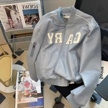 여성야구점퍼 봄 숏 야상 복고풍 PU 가죽 작업복 재킷 봄과 가을 비행 정장 미니 야구 유니폼