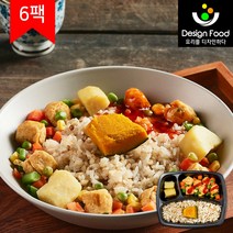 [디자인푸드]맛남주의 맛난식탁도시락 현미곤약밥&핫커리닭가슴살큐브 6팩/12팩/18팩/24팩 냉동도시락, 6팩