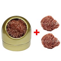 용접도구 용접 납땜 인두 용접 납땜 인두 솔더링 팁 클리너 디솔더링 클리닝 볼 메쉬 필터 금속 와이어 스탠드 스틸 볼 주석 제거제, 황금 세트