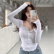 말롱 버튼 티셔츠